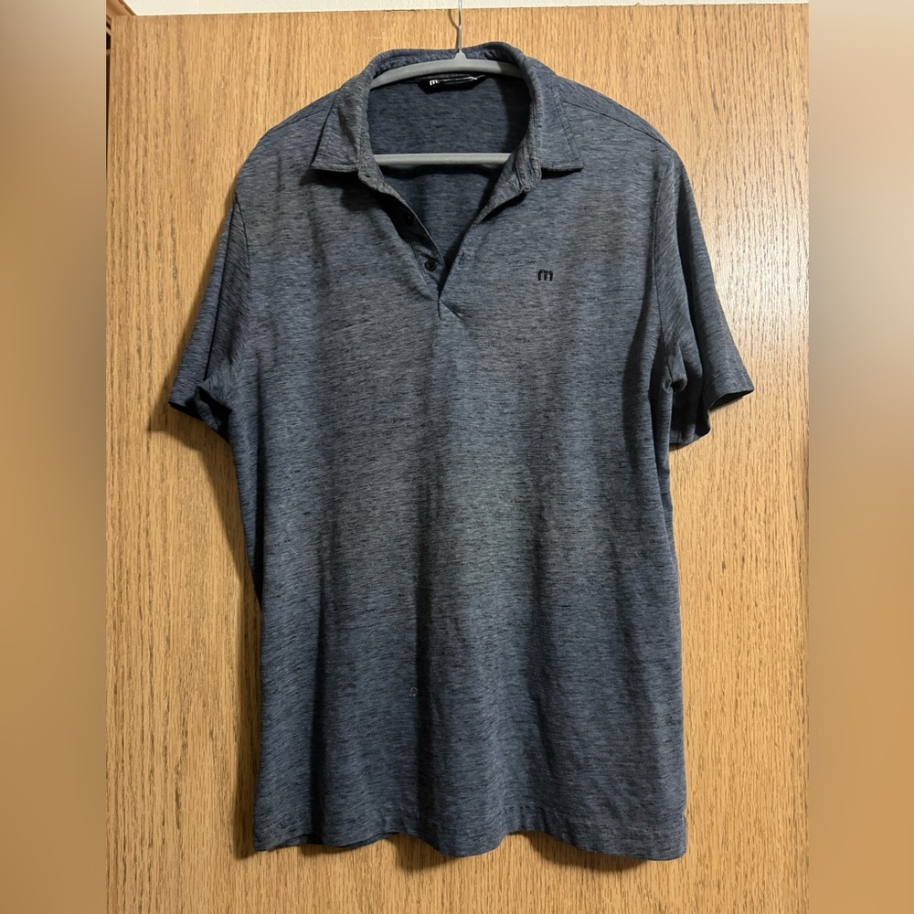 Travis Mathew Charcoal Blue Polo Shirt